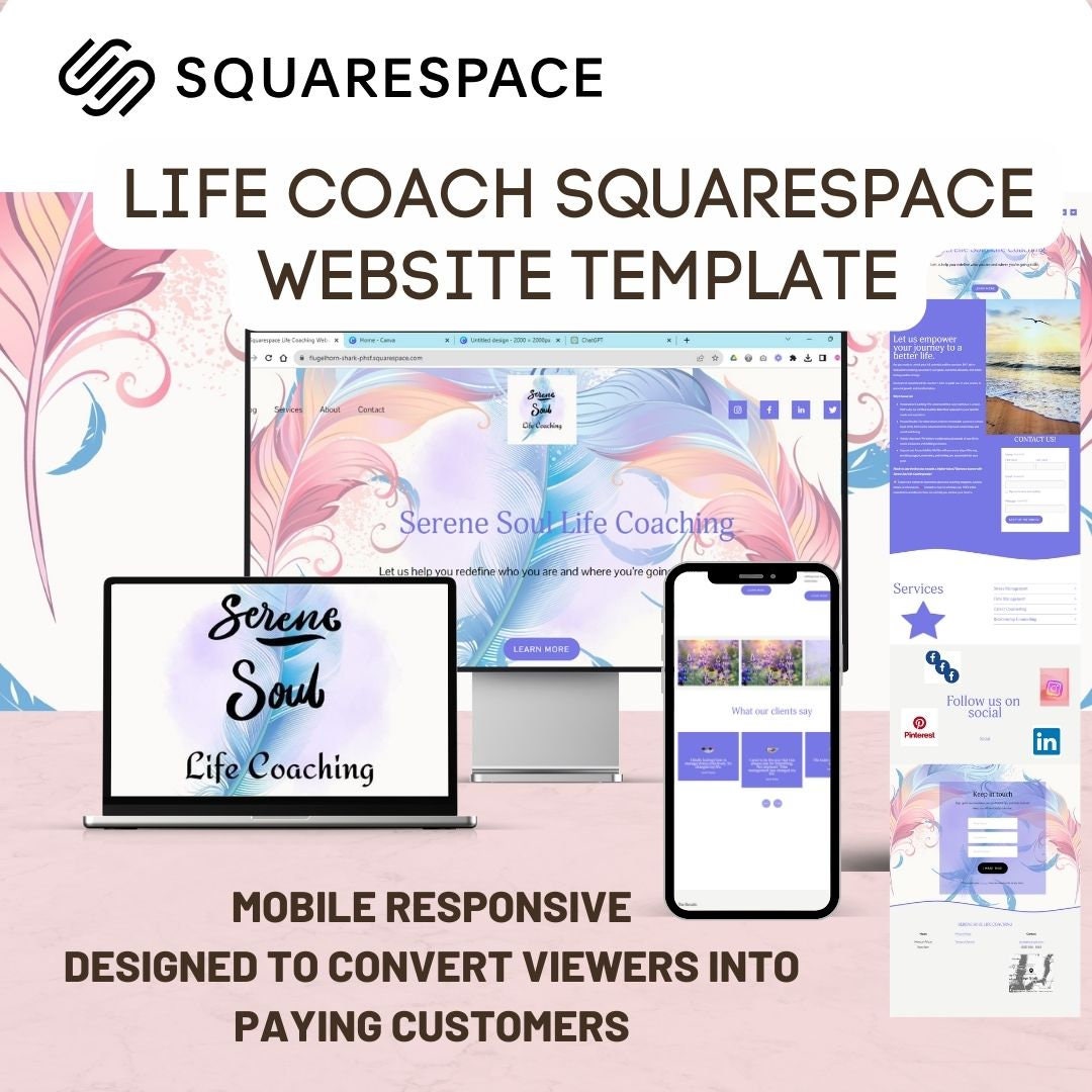 Editable Squarespace Website Template That Can Easily Be Etsy