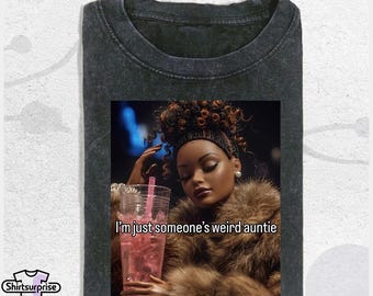 Lustiges T-Shirt mit schräger Melanin-Tante, cooles Geschenk für Tanten, Humorvolles T-Shirt mit Tante-Motiv, lustiges T-Shirt mit Tante-Meme, coole Tante, Geschenk für frischgebackene Tanten, Schwarze Tanten zählen