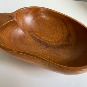 Solid Teak Hand Crafted Pepper Shaped Snack / Serving Bowls Set of 8