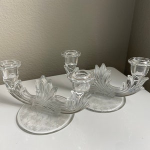 Set of Two Vintage Double Baroque Fostoria Candlesticks Holder For your Nextt Fancy Dinner Party or Wedding