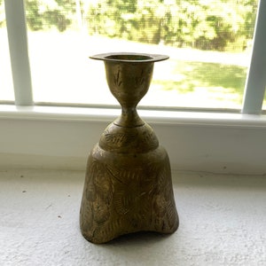 Small Brass Bell and Candle Holder