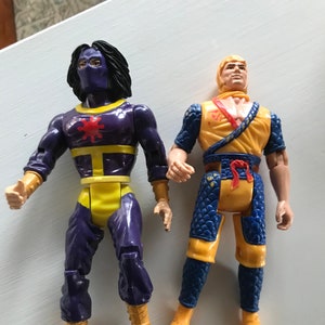 Vintage Pair Chuck Norris 1986 Super Ninja Warrior Ruby-Spears 80s Action Figure Toy