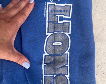 Vintage 1999 Retro Boys Detroit Lions Football Blue Sweatpants - Size 6/7T -NOS