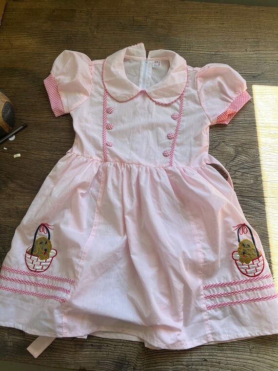 wizard of oz dorothy pink dress Rare Vintage 50's Style Dress Dorothy Wizard of Oz Halloween Costume - Size  8T