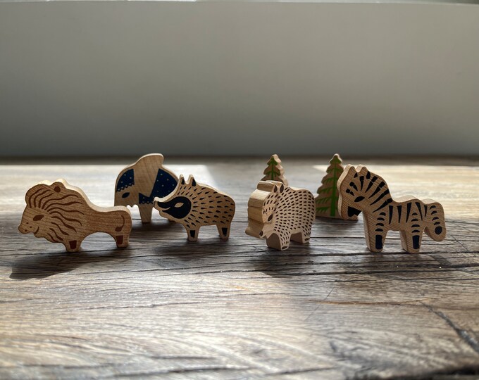 Vintage Erzgebirge German Wood Toy Zoo Animals Hand Made in Etsy