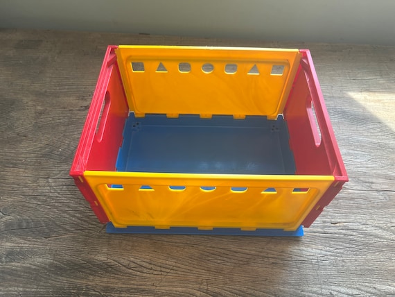 Vintage Mid Century Modern Blue Red Yellow Plastic Storage