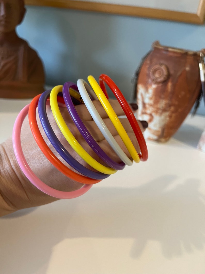 Vintage Retro 80's Little Girls Plastic Colorful Bracelets Etsy