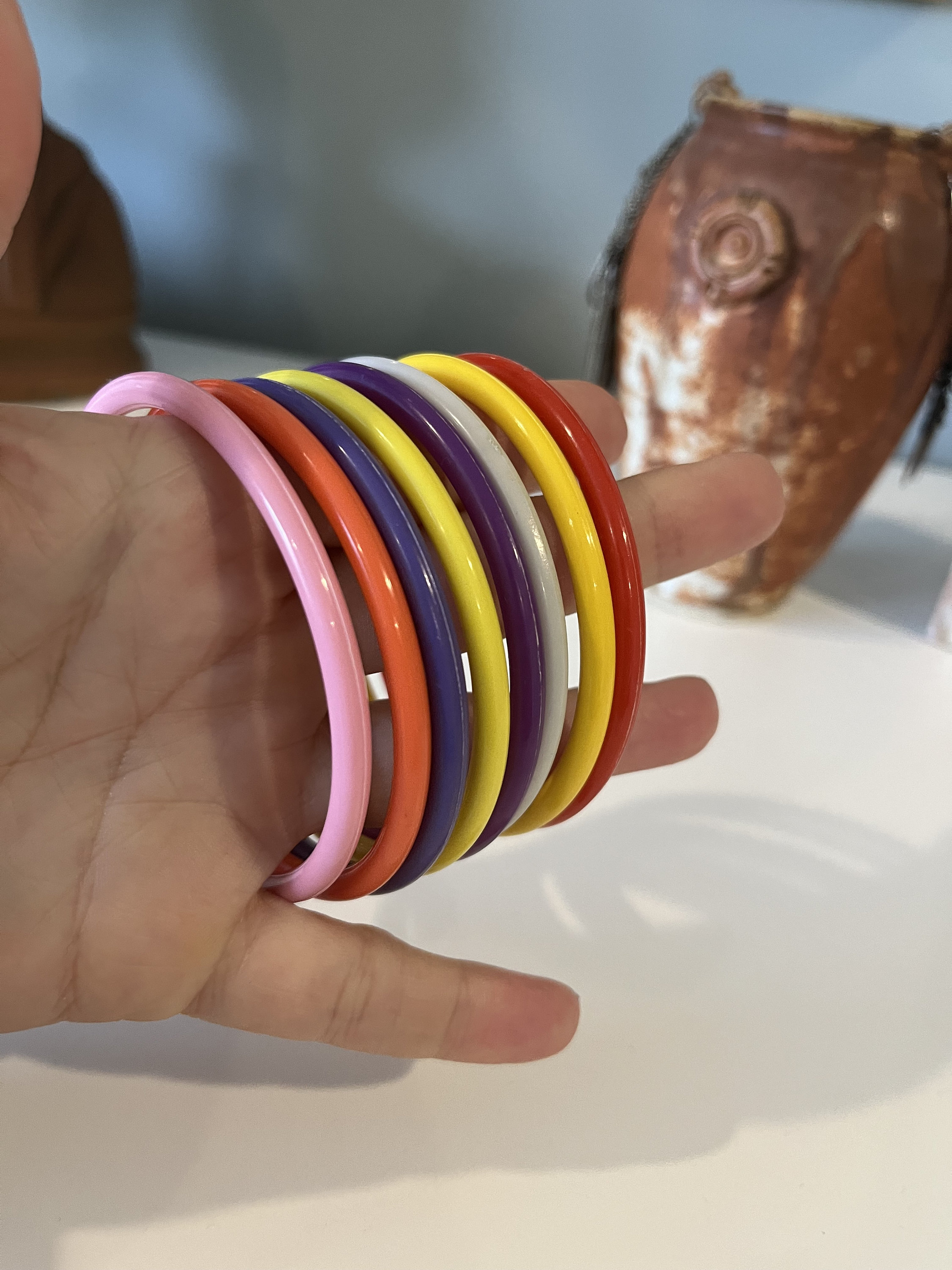 Vintage Retro 80's Little Girls Plastic Colorful Bracelets Etsy