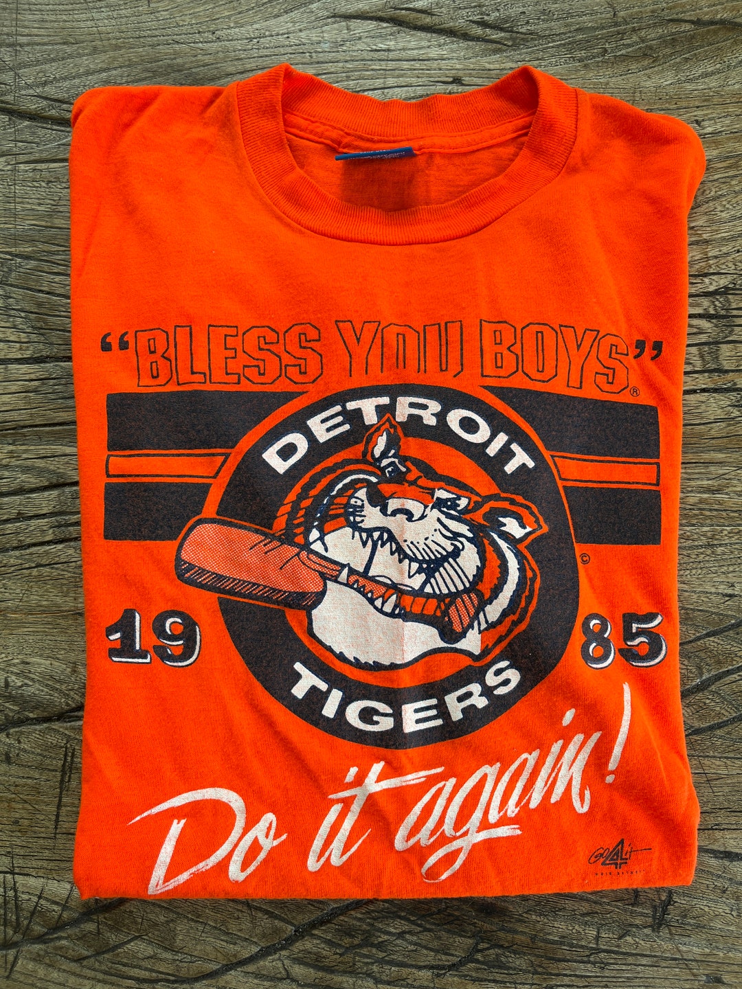 Vintage Detroit Tigers 1985 Bless You Boys Adult XL -shirt Screen