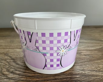 Vintage Berry Plastics Easter Bunny Egg Candy Bucket Pail Basket