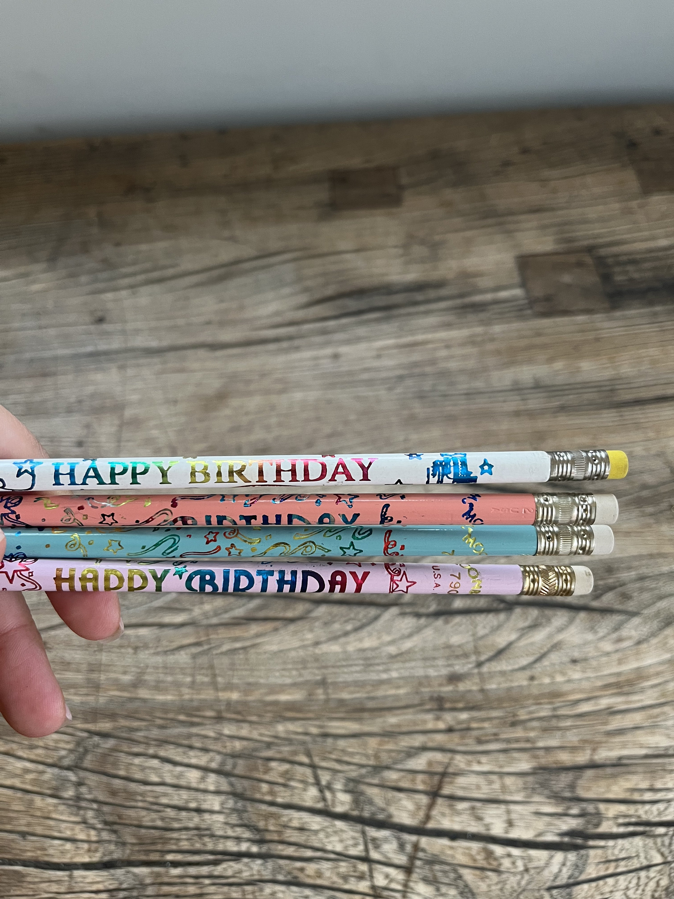 Vintage Set of Moonbeam Happy Birthday Pencils 