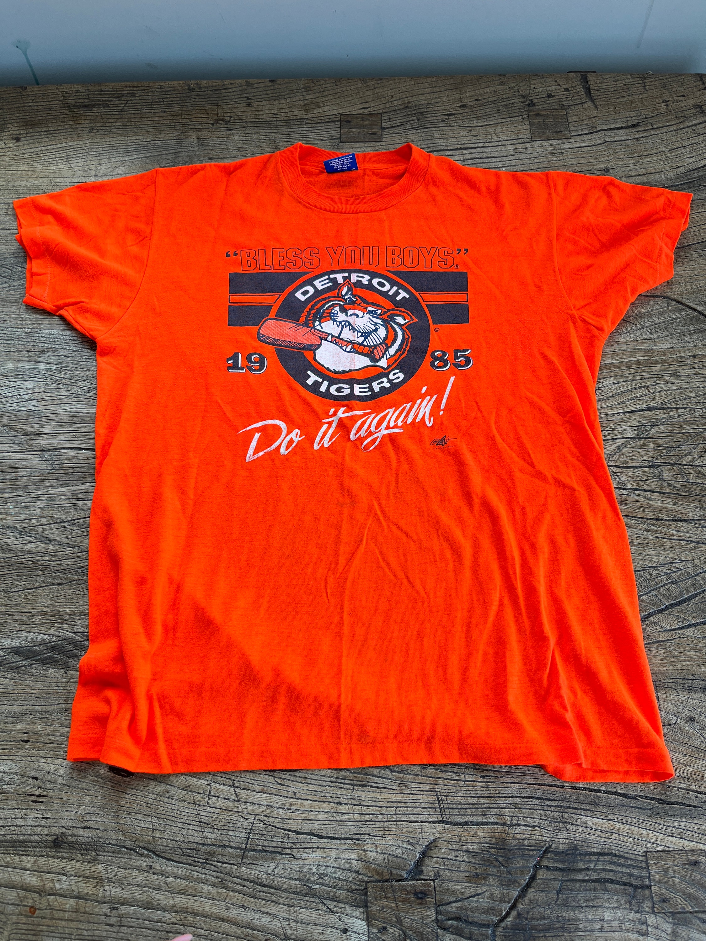 Vintage Detroit Tigers 1985 Bless You Boys Adult XL -shirt Screen 