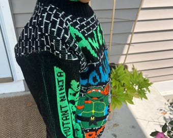 Vintage 80's Retro Boys Blue Teenage Mutant Ninja Turtles