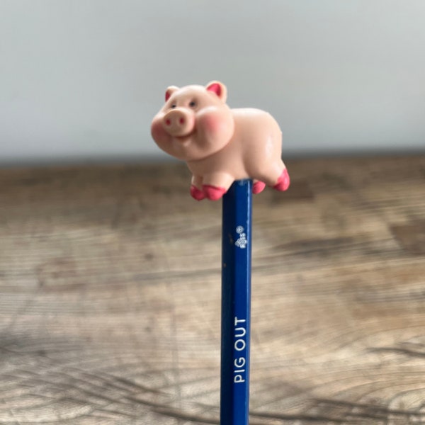 Vintage 80's Russ's Pig Out Pencil Topper