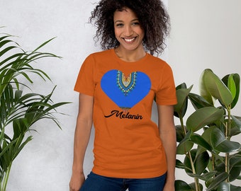 Melanin Dashiki Heart - Short-Sleeve Unisex T-Shirt