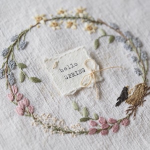 Spring Wreath - An embroidery kit from the Seasons Range