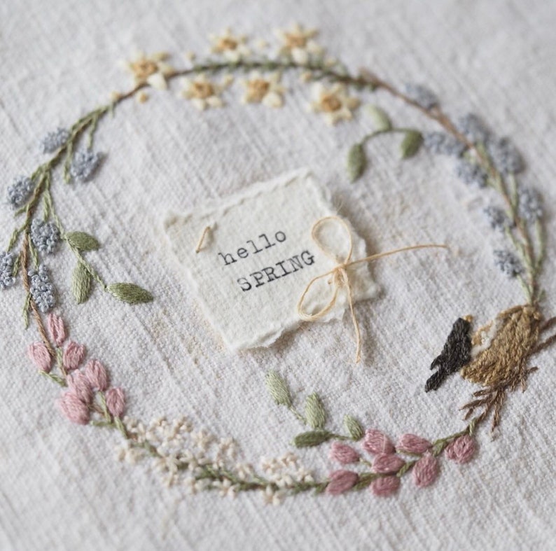 Spring Wreath - an Embroidery Kit From the Seasons Range - Etsy