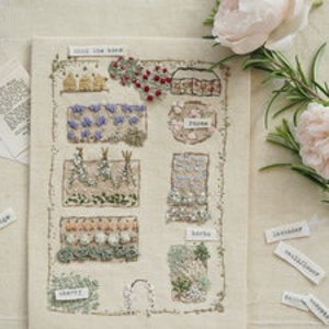 Vegetable Patch Embroidery Kit - No Rabbits Allowed - From "The Inspired by the Art of.." series