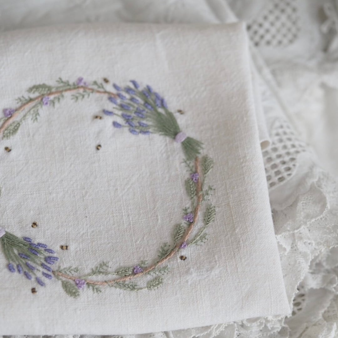 Lavender and Bees Wreath Embroidery Kit - Etsy