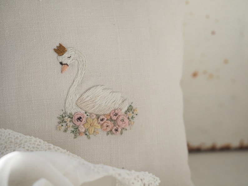 Swan with Flowers Embroidery Kit image 2