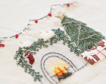Christmas Fireside - An Embroidery Kit from The Stitchery