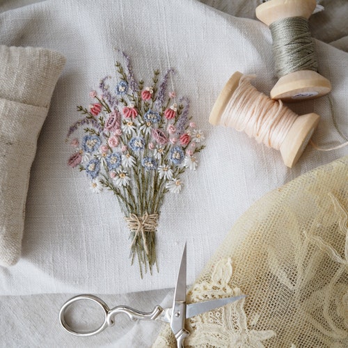 Wildflower Bouquet Embroidery Kit
