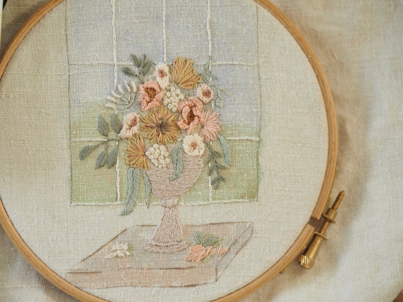 Bouquet in the Window An Embroidery from The Stitchery image 1