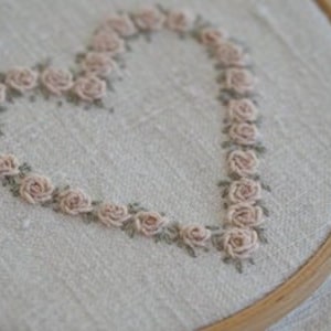 Rose Heart Wreath Embroidery Kit