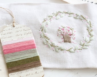 Midsummer Blooms Basket - An Embroidery from The Stitchery
