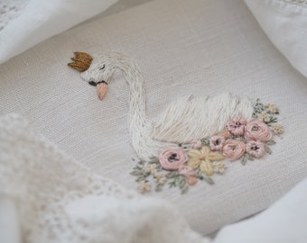 Swan with Flowers Embroidery Kit