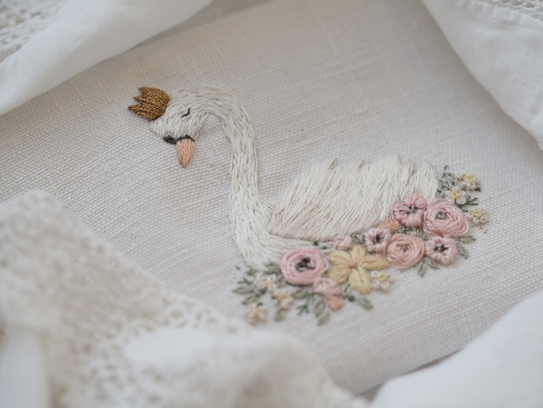 Swan with Flowers Embroidery Kit image 1