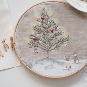 The Christmas Tree - An embroidery kit from the "Inspired by the Art of Beatrix Potter" Series