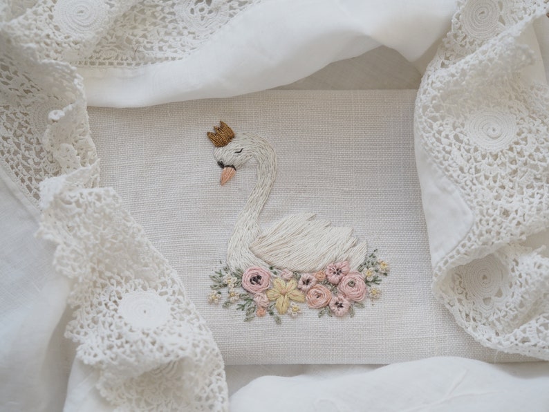 Swan with Flowers Embroidery Kit image 3