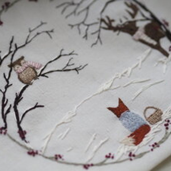 Winter’s Evening Forest Scene Embroidery Kit