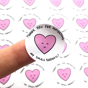 35 x Thank you for supporting my small business kiss cut sticker sheet happy mail entrepreneur businesses stickers labels illustration cute