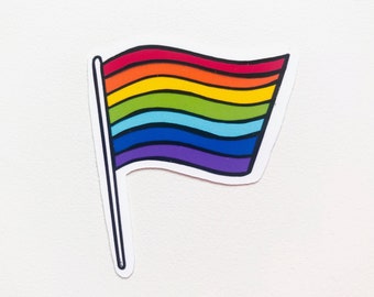 Gay pride rainbow flag vinyl sticker LGBTQ+ pride month queer straight ally lesbian bisexual transgender banner love wins patriarchy