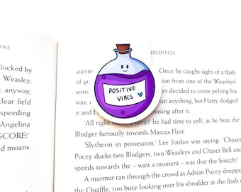 Positieve Vibes Magentic Bookmark geestelijke gezondheid gelukkig cadeau voor hem haar lezer lezen bullet journal journalling boek accessoire schattig kawaii