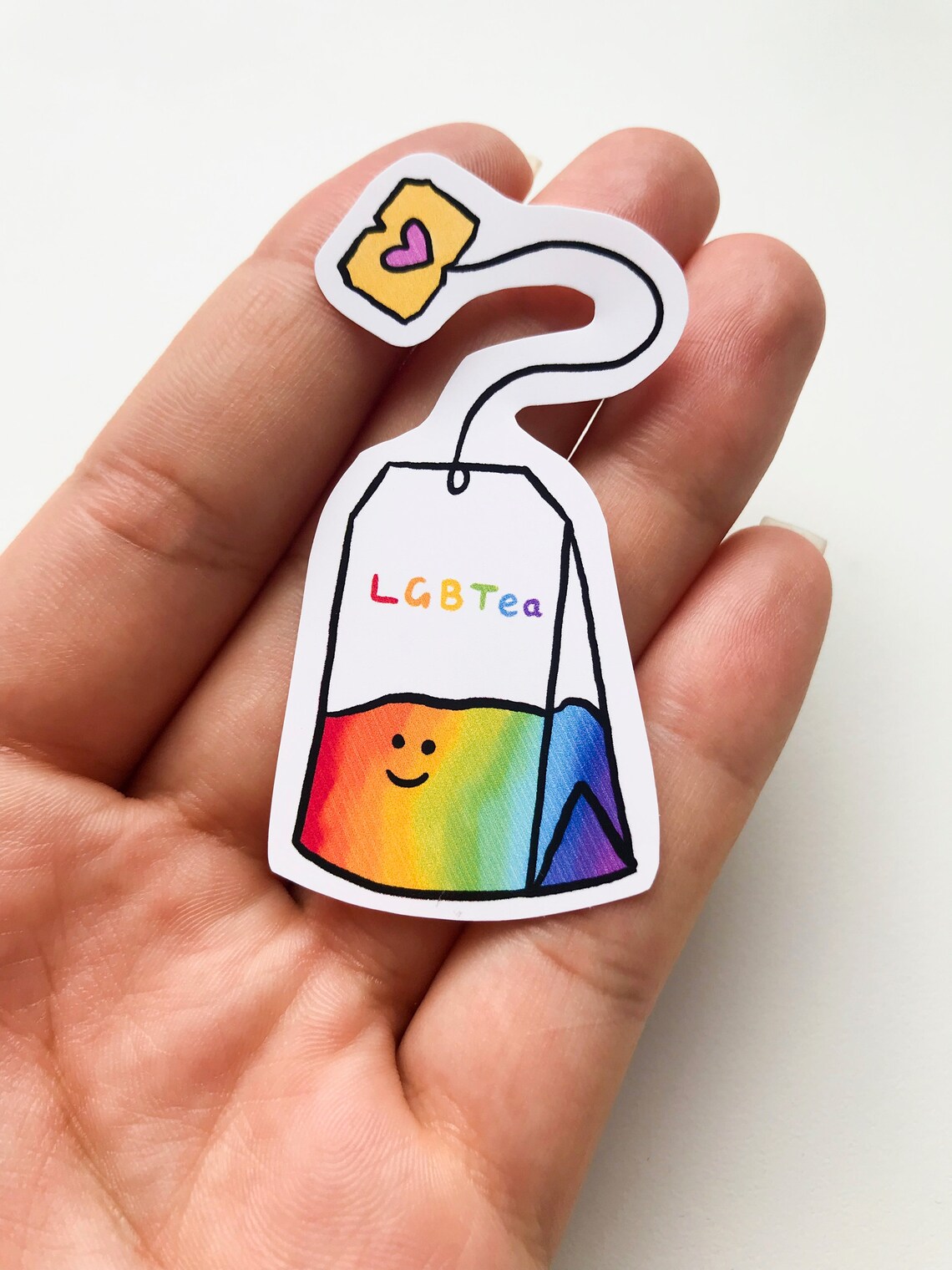 Lgbtea Vinyl Sticker Illustration Pun Funny Lgbtq Pride Etsy