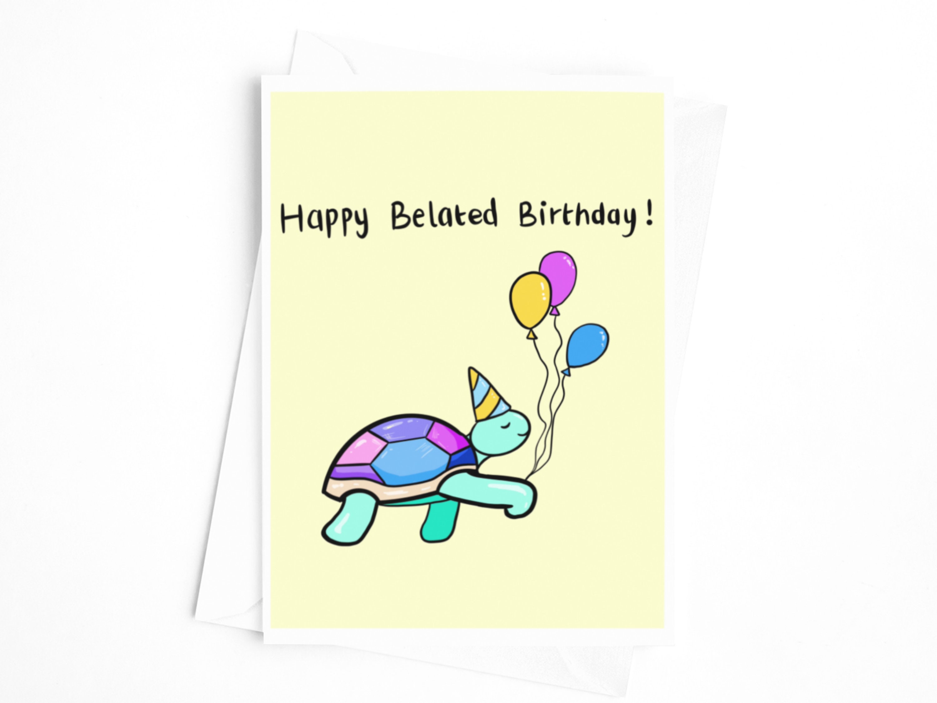 Happy Belated Birthday Handmade Greetings Card Cute Kawaii - Etsy Ireland Happy Belated Birthday Handmade Greetings Card Cute Kawaii - Etsy Ireland
