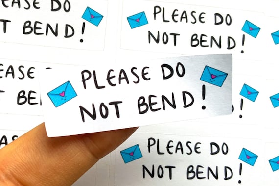 PLEASE DO NOT BEND LABELS STICKERS for ENVELOPE WEDDING INVITATIONS PAPER CARDS 
