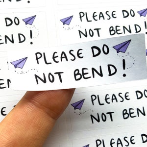 35 x Please do not bend small business stickers envelope snail mail cute kawaii illustration stationery packaging postage parcel envelope