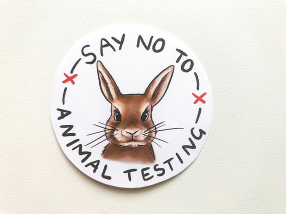 No Animal Testing Stickerrs Say No to Animal Testing Vinyl Sticker Vegan Environment | Etsy