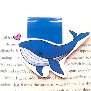 Walvis magnetische bladwijzer leuke kawaii illustratie hart glanzende liefde dieren afbeelding 1