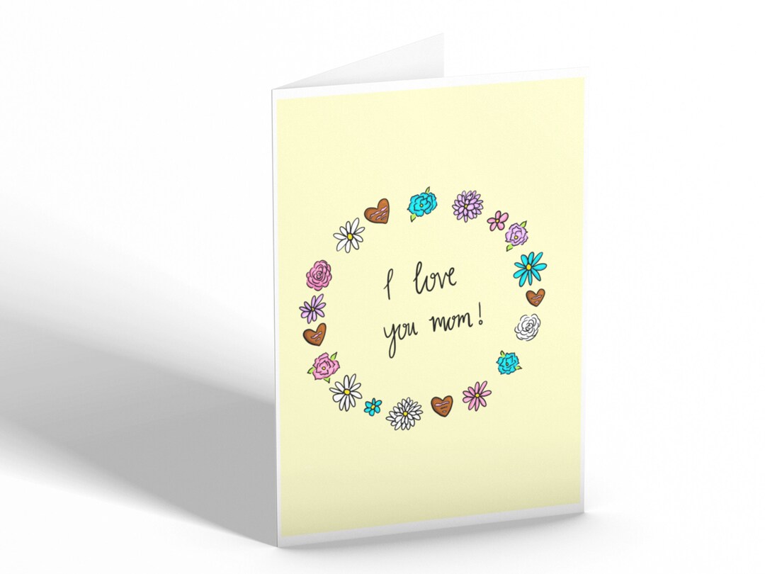 Mothers Day Card I Love You Mum Mom Daughter Son Birthday Gift ...