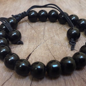 BRACELET AGATE FULL Black, Stone Bracelet