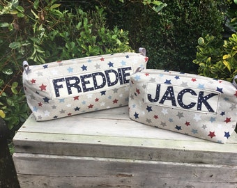 Star themed personalised wash bag