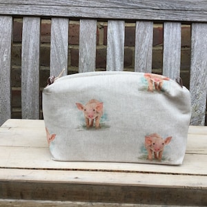 Handmade Pig wash bag /cosmetic bag