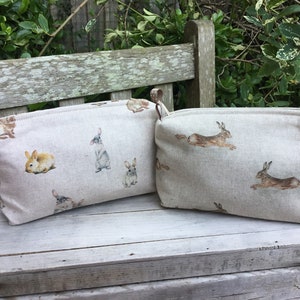 Handmade Rabbit/Hare  wash bag cosmetic bag