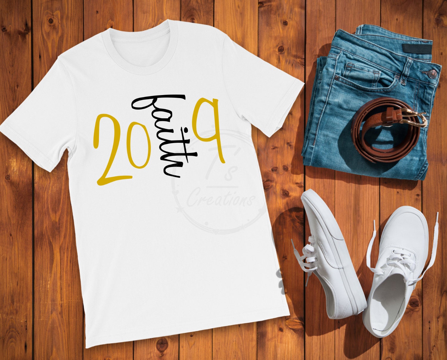 2019 « foi » Design de T-shirt, T-shirt du nouvel an, paillettes 2019 « foi » Design de T-shirt, an, T-shirt du nouvel an, T-shirt, paillettes f737ed