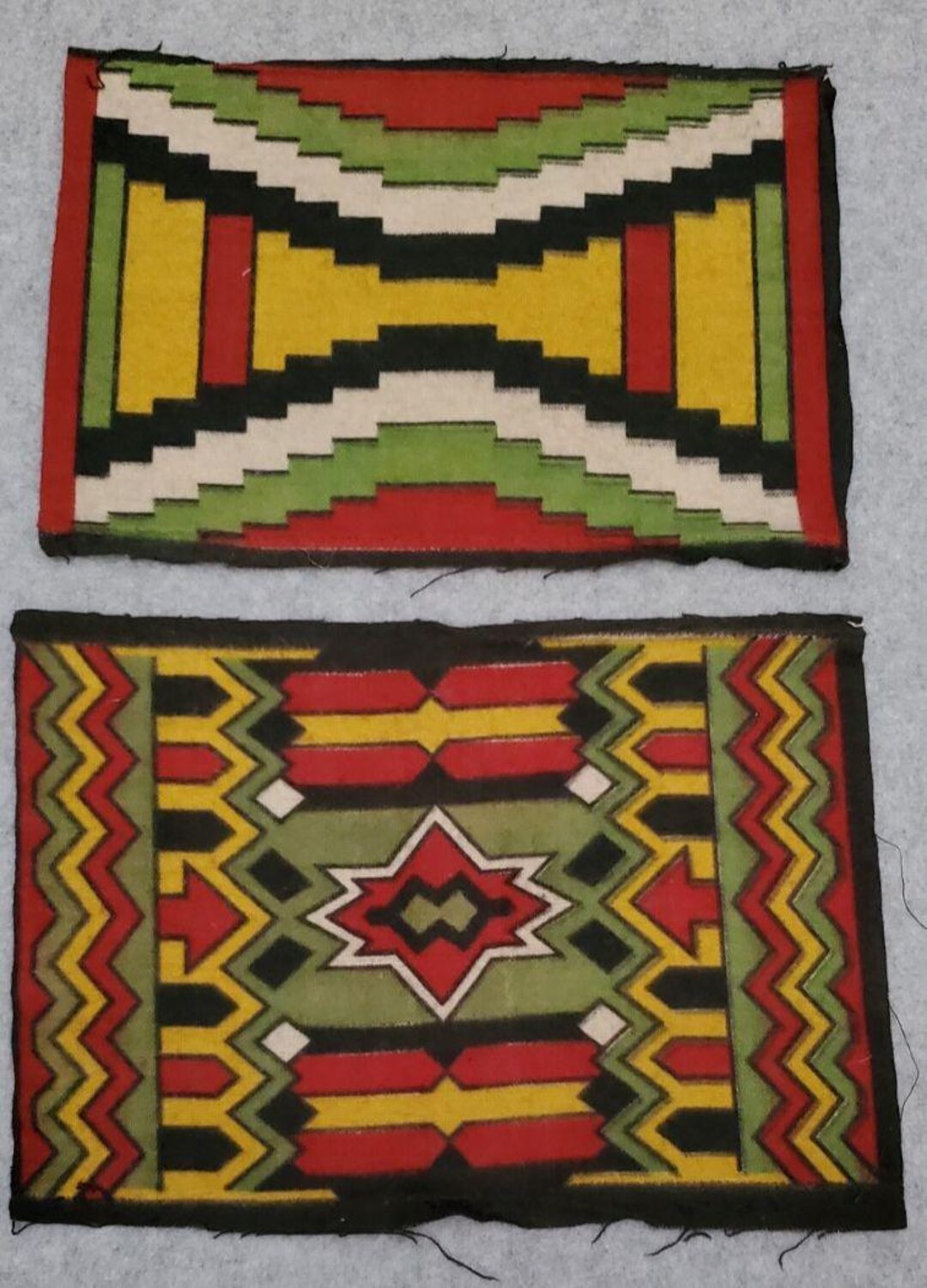 Antique Tobacco Mini Flannel Double Sided Rugs Geometric Native ...